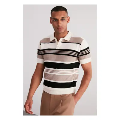 Trendyol Multi Color Regular Fit Striped Knitwear Polo Neck T-Shirt 91280151