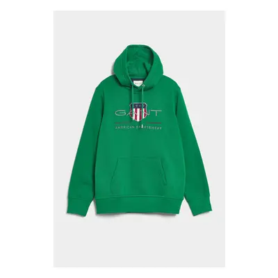 MIKINA GANT REG ARCHIVE SHIELD HOODIE LAVISH GREEN 84605939