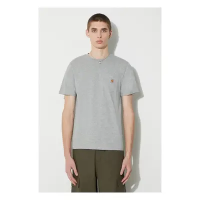 Bavlněné tričko Carhartt WIP S/S Pocket T-Shirt šedá barva, I030434 88332872