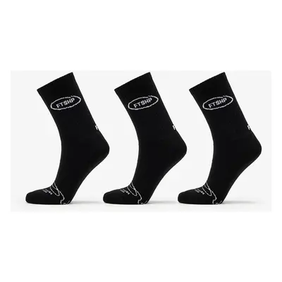 FTSHP Ponožky Footshop Basic Crew Socks 3-Pack Black 36-38 94056525