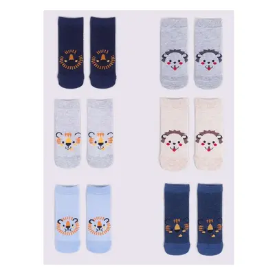 Yoclub Kidss Boys Ankle Thin Cotton Socks Patterns Colours 6-Pack SKS 81618629