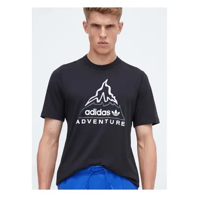 Bavlněné tričko adidas Originals ADV VOLCANO černá barva, s potiskem 85526320