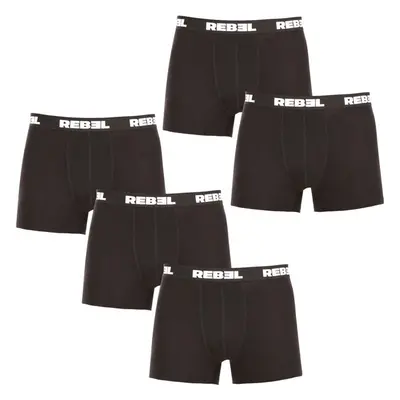 5PACK pánské boxerky Nedeto Rebel černé (5NBR001) 86634914