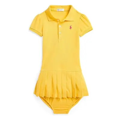 Dětské bavlněné šaty Polo Ralph Lauren žlutá barva, mini 87971901