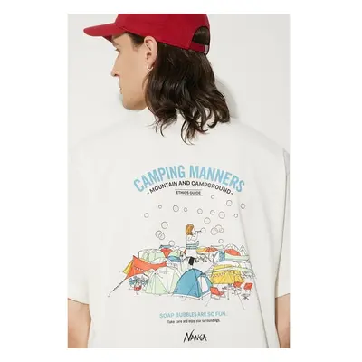 Tričko Nanga Eco Hybrid Camping Manners Soap Bubbles Tee bílá barva, s 92902982