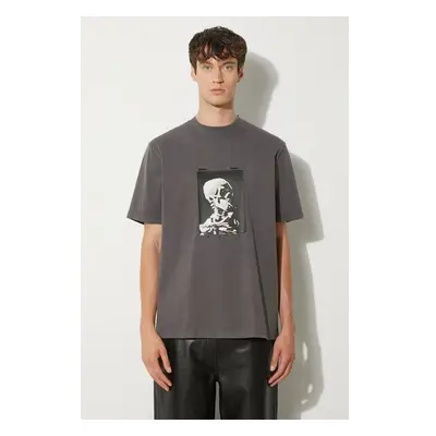 Bavlněné tričko STAMPD Skeleton Garment Dye Relaxed Tee V2 šedá barva, 94505961