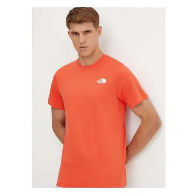 Bavlněné tričko The North Face S/S Redbox Tee oranžová barva, s 95326112