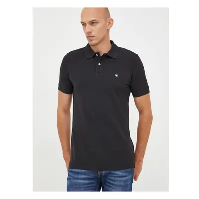 Bavlněné polo tričko United Colors of Benetton černá barva 72512468