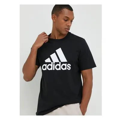 Bavlněné tričko adidas černá barva, s potiskem, IC9347 75826882