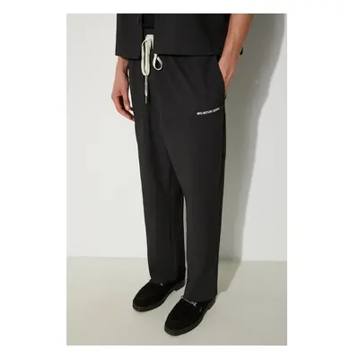 Kalhoty MKI MIYUKI ZOKU Seersucker Trousers pánské, černá barva, 94874771