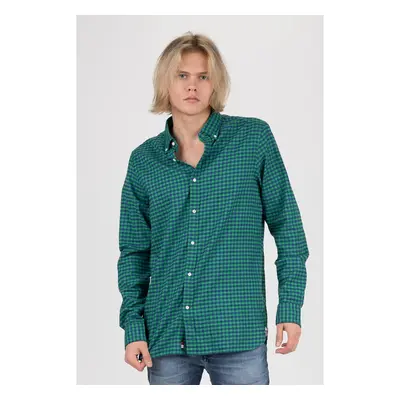 Tommy Hilfiger Shirt - SLIM GLOBAL STRIPE GINGHAM SHIRT emerald-blue 95271788