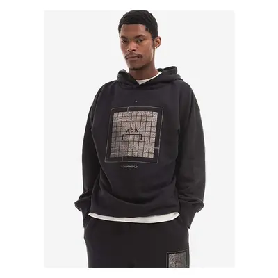 Bavlněná mikina A-COLD-WALL* Foil Grid Hoodie ACWMW074 BLACK pánská, 89697794