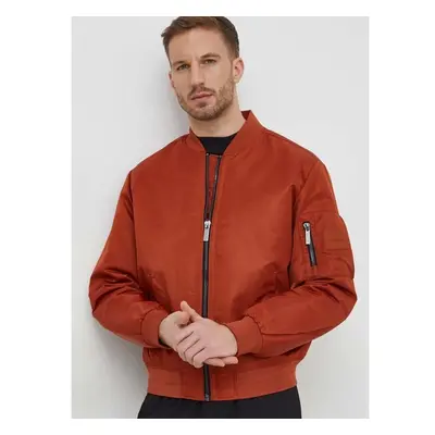 Bomber bunda Calvin Klein hnědá barva, přechodná, K10K109907 88478852