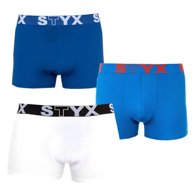 3PACK pánské boxerky Styx sportovní guma nadrozměr vícebarevné 75305714