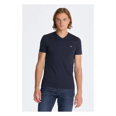 TRIČKO GANT SLIM SHIELD V-NECK T-SHIRT EVENING BLUE 84605859