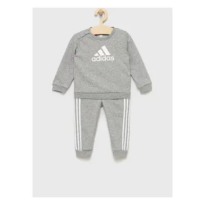 Dětská tepláková souprava adidas šedá barva 72181766