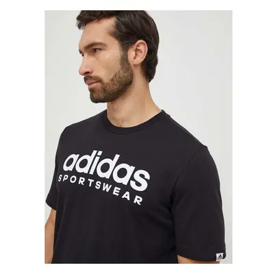 Bavlněné tričko adidas černá barva, s potiskem, IW8833 91793291