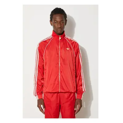 Mikina adidas Originals Track Top pánská, červená barva, s aplikací, 96020819