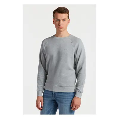 MIKINA GANT WAFFLE TEXTURE C-NECK GREY MELANGE 76936469