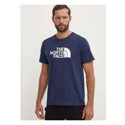 Bavlněné tričko The North Face M S/S Easy Tee tmavomodrá barva, 89374376