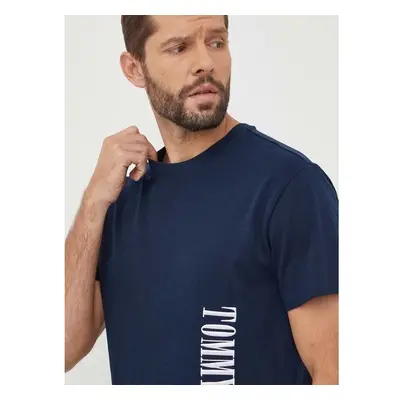 Bavlněné tričko Tommy Jeans tmavomodrá barva, s aplikací, DM0DM18295 87347313