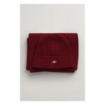 SET ČEPICE A ŠÁLA GANT SHIELD BEANIE & SCARF GIFT SET PLUMPED RED 87430304