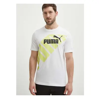 Bavlněné tričko Puma POWER bílá barva, 678960 91669407