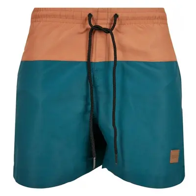 Pánské koupací kraťasy Urban Classics Block Swim Shorts - teal/toffee 71834914