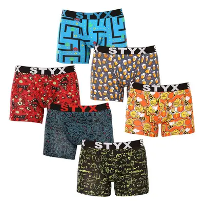 6PACK pánské boxerky Styx long art sportovní guma vícebarevné 89811164