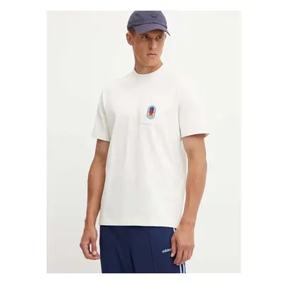 Bavlněné tričko adidas Originals béžová barva, s aplikací, IX6754 95178237