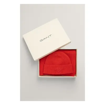 SET ČEPICE A ŠÁLA GANT BEANIE SCARF GIFT SET TOMATO RED 85386198