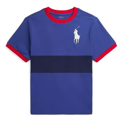 Dětské bavlněné tričko Polo Ralph Lauren červená barva, s potiskem, 93875145