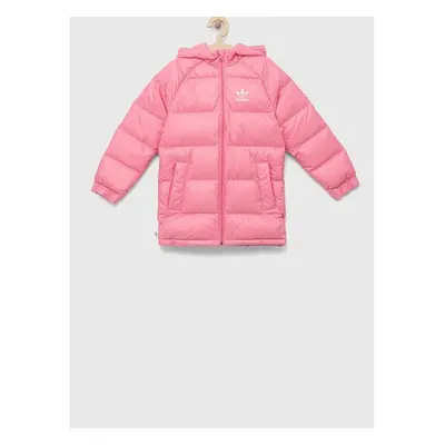 Dětská péřová bunda adidas Originals DOWN JACKET ELO růžová barva 83270593