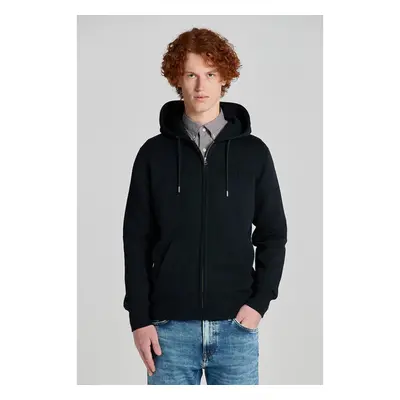 MIKINA GANT EMBOSSED FULL ZIP HOODIE BLACK 85808115