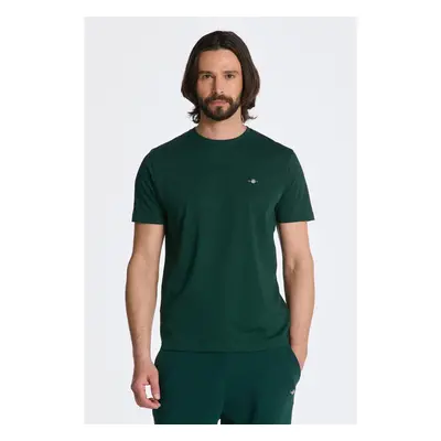 TRIČKO GANT REG SHIELD SS T-SHIRT TARTAN GREEN 84606116