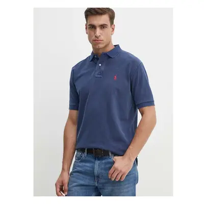 Bavlněné polo tričko Polo Ralph Lauren tmavomodrá barva 95059852