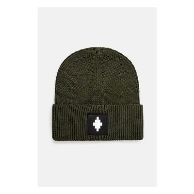 Vlněná čepice Marcelo Burlon Cross Patch Beanie zelená barva, 96020749