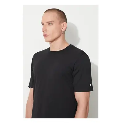 Bavlněné tričko Carhartt WIP S/S Base T-shirt černá barva, I026264 84005465