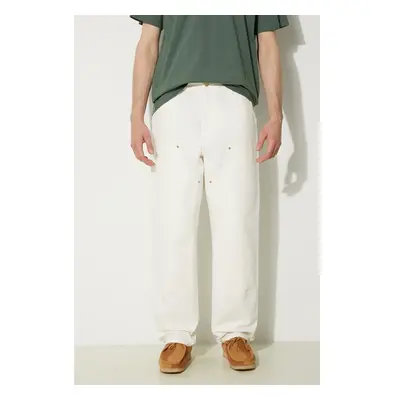 Bavlněné kalhoty Carhartt WIP Double Knee Pant béžová barva, 95192850