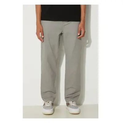 Bavlněné kalhoty Carhartt WIP Flint Pant šedá barva, jednoduché, 95192892