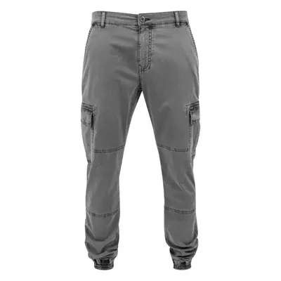 Pánské kalhoty Urban Classics Washed Cargo Twill Jogging - světle šedé 80529678