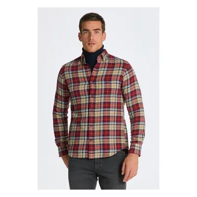 KOŠILE GANT REG FLANNEL CHECK SHIRT PLUMPED RED 85175867