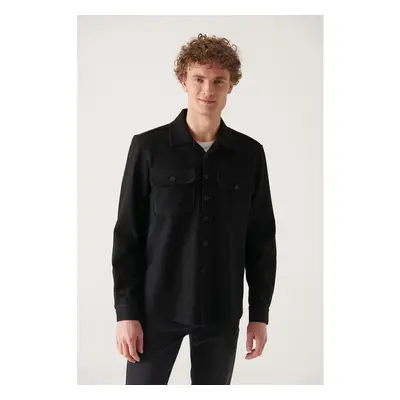 Avva Mens Black Cotton Lightweight Comfort Fit Casual Cut Jacket Coat 91312823