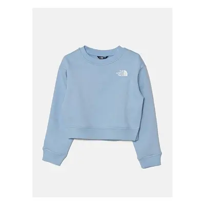 Dětská mikina The North Face CROP OVERSIZE CUTLINE CREW modrá barva, s 96183962