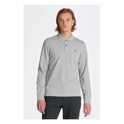 POLOKOŠILE GANT REG SHIELD LS PIQUE RUGGER GREY MELANGE 84605952