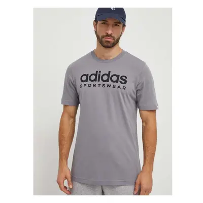 Bavlněné tričko adidas šedá barva, s potiskem, IW8836 91793293