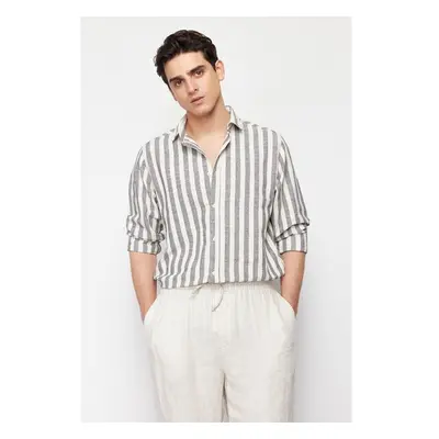 Trendyol Antacid Regular Fit Striped Shirt 91289961