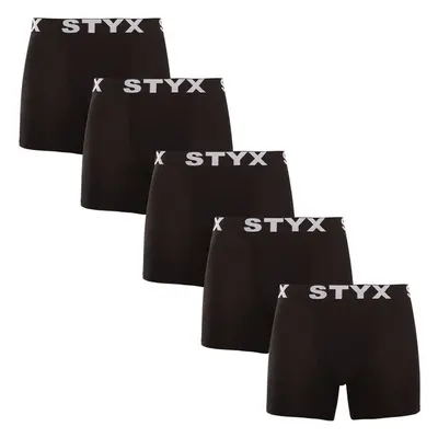 5PACK pánské boxerky Styx long sportovní guma černé (5U960) 88649558