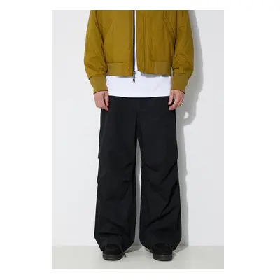 Bavlněné kalhoty Engineered Garments Over Pant černá barva, jednoduché 91783259