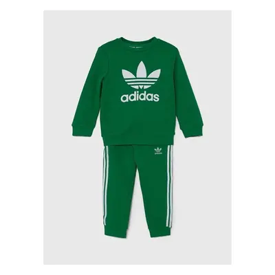 Dětská tepláková souprava adidas Originals CREW SET zelená barva, 94603119